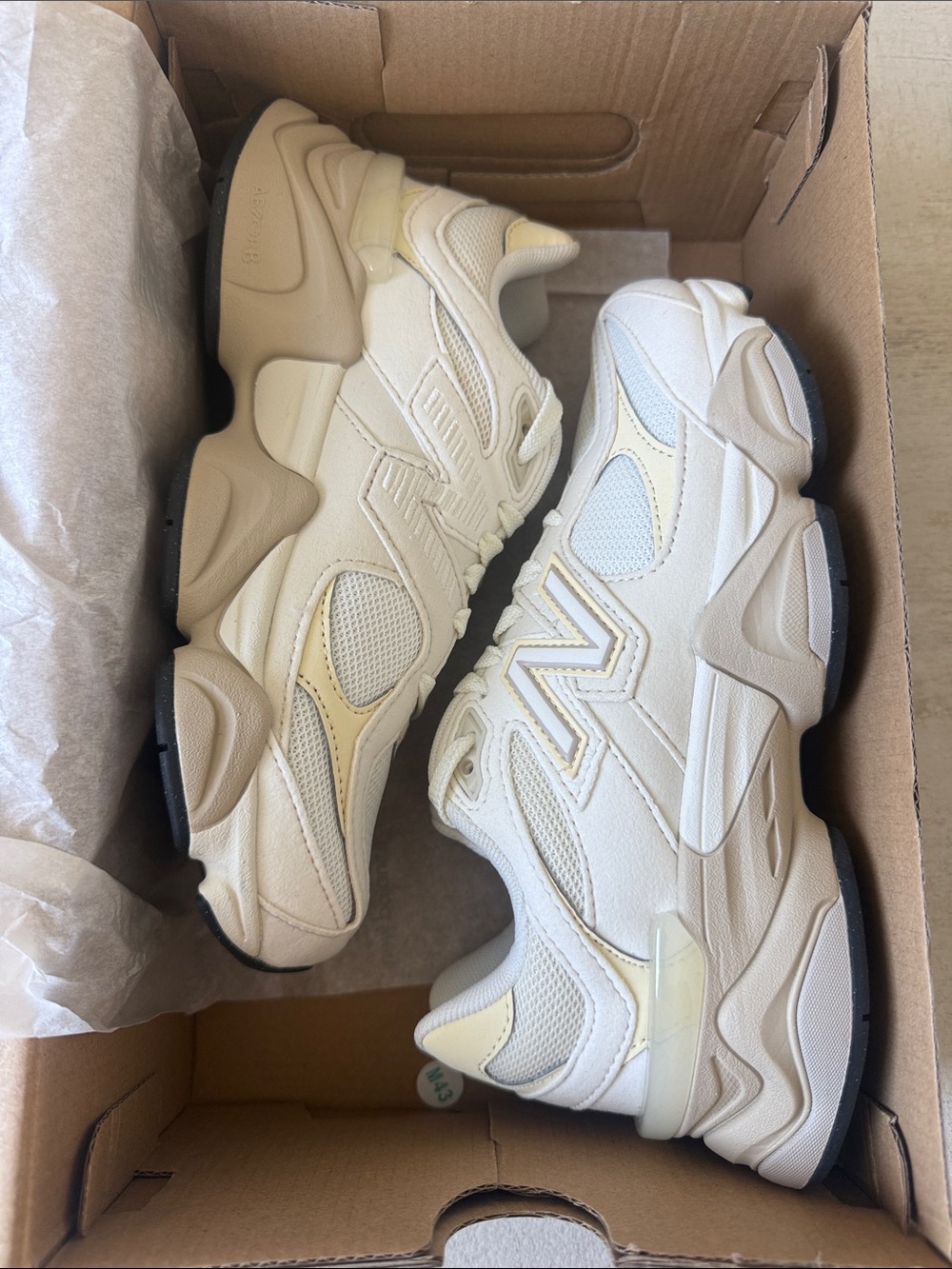 New Balance 9060 White Beige Sneaker - 5.5W 4Y